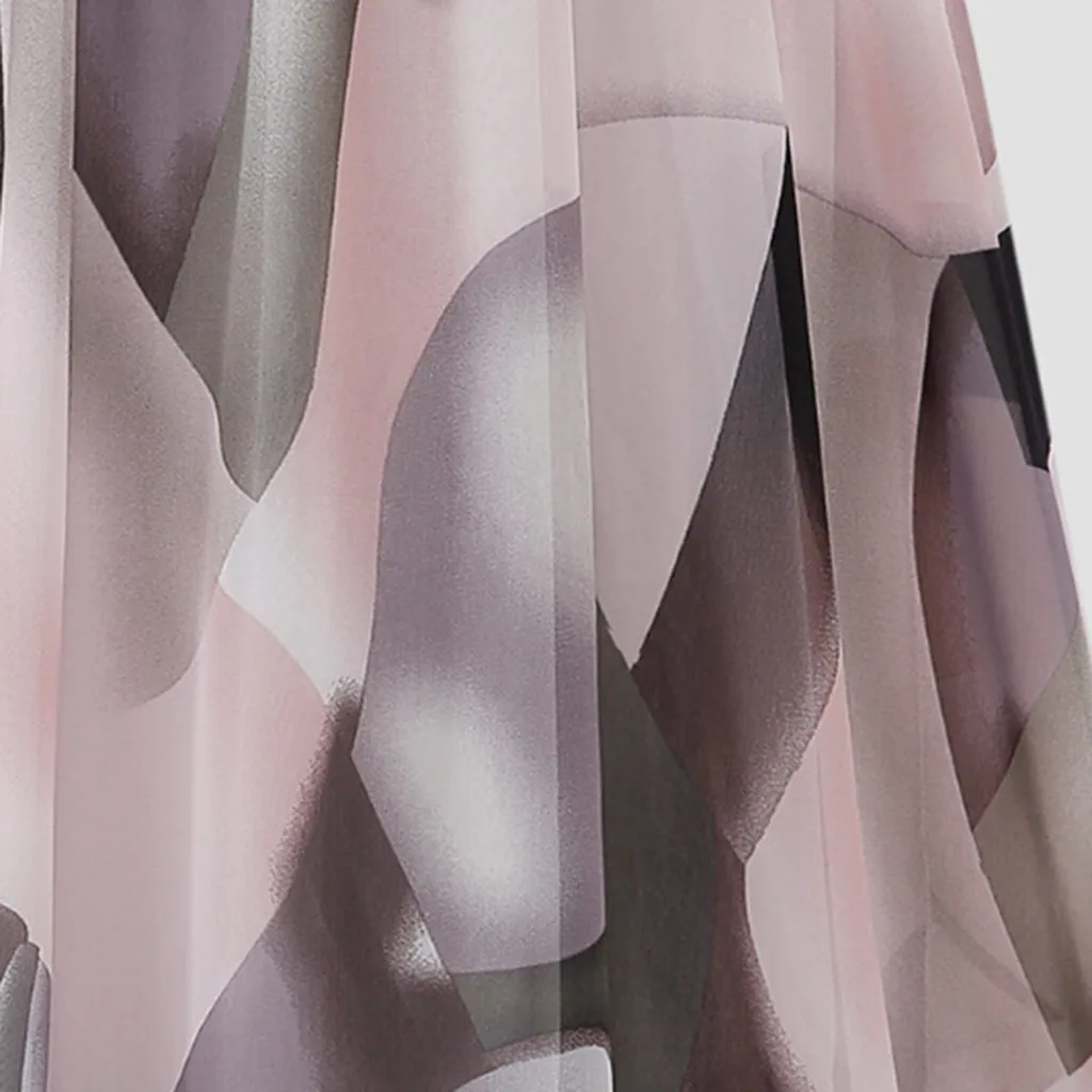 

Vintage Floral chiffon Skirts Women Sprint Summer Soft Stretch Flared A line Streetwear High Waist Ladies Printed Midi skirt#020