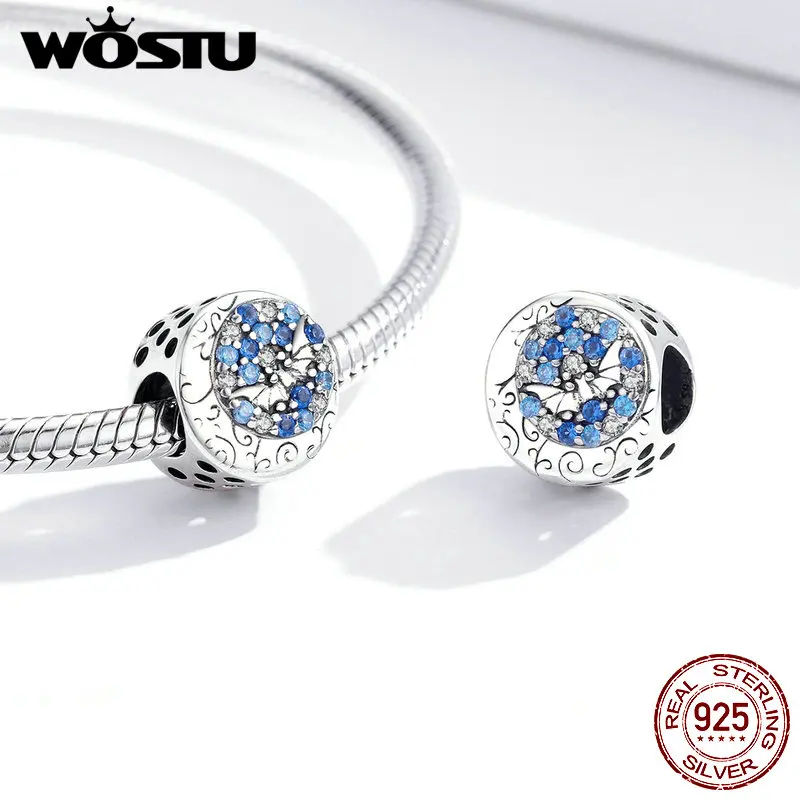 WOSTU из стерлингового серебра 925 пробы круглые бусины таинственная подвеска