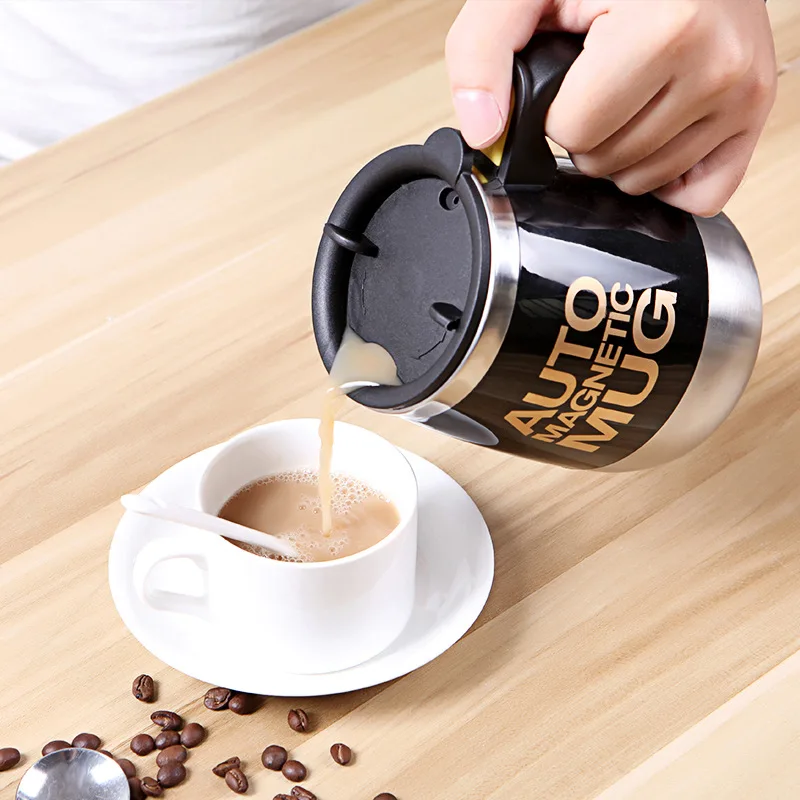 400ML Self Stirring Coffee Mug Automatic Mixing Cup for Milk Grain Lazy Electric Stainless Steel Magnetized | Дом и сад
