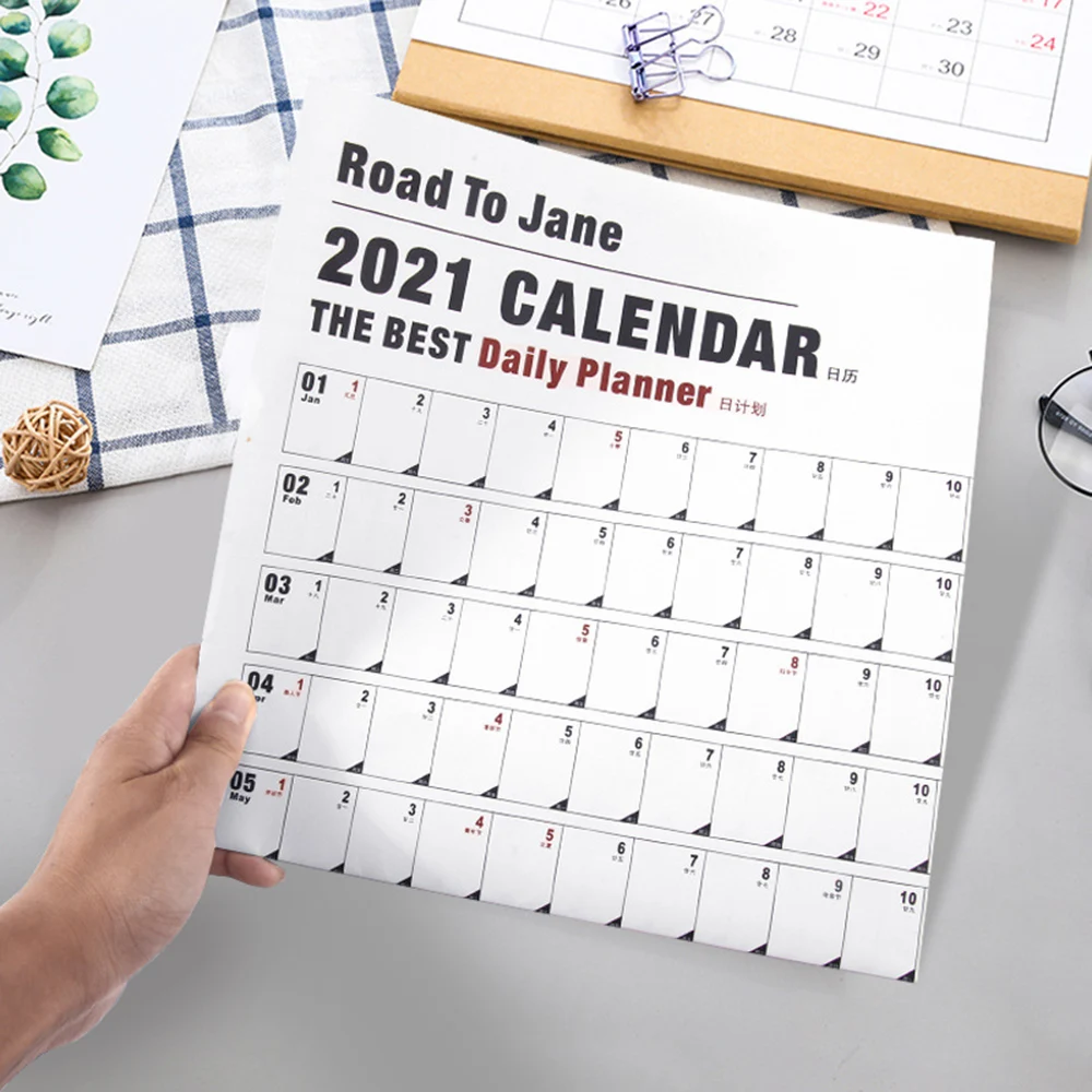 

2021 Calendar Wall Calendar 365 Countdown Diary Calendar Days Planner Notepad Time Handbook Schedule Agenda