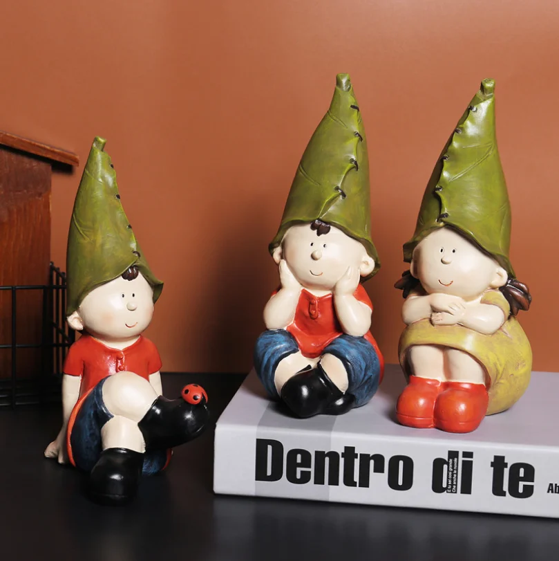 

Nordic Home Crafts Desktop Elf Decoration Thinking of Boys and Girls Garden Resin Decoration Creative Soft Decoration