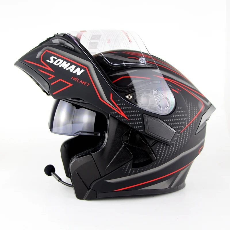 SOMAN шлем SM955 Bluetooth Головной двигатель мотоцикла откидной модульный Motocicleta Kask