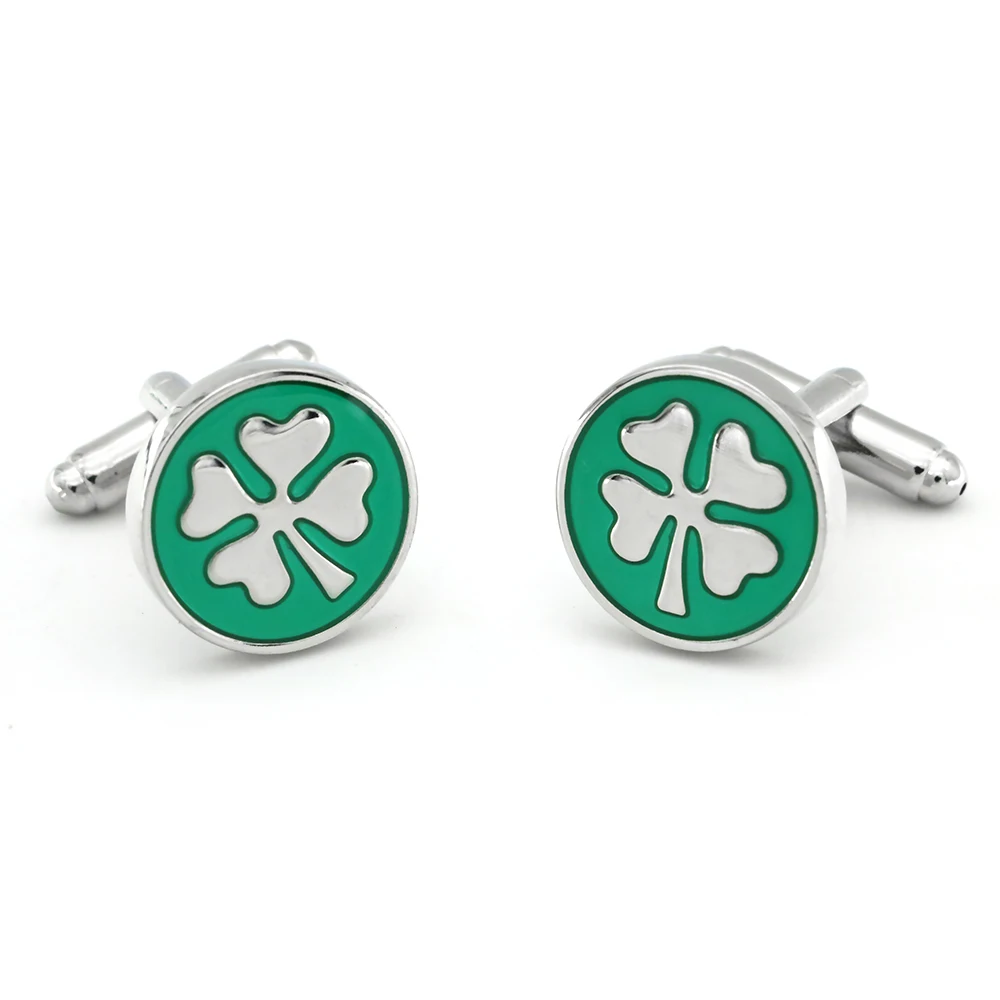 Запонки клевер Lucky Clover Design с четырьмя листьями качественный латунный материал