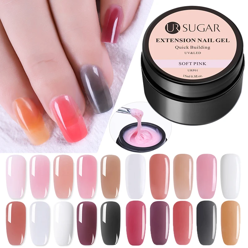 UR SUGAR строительный гель с украшением в виде кристаллов Прозрачная наращивание