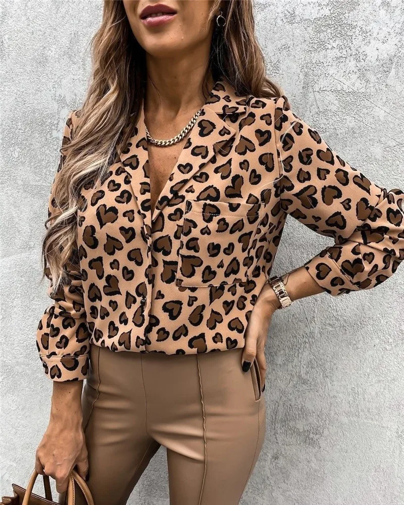 Женское платье с длинным рукавом Свободные блузки на каждый день отложным