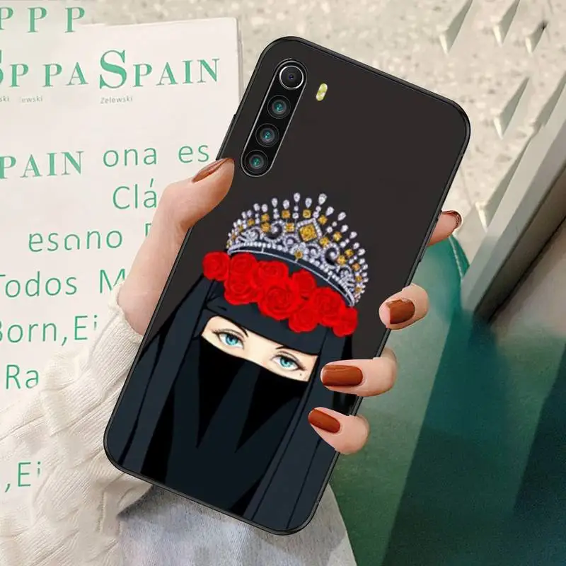 

LJHYDFCNB Woman Crown Hijab Face Phone Case For Redmi 7 8 9 A K20 30 Pro Note 8 9 Pro 9s