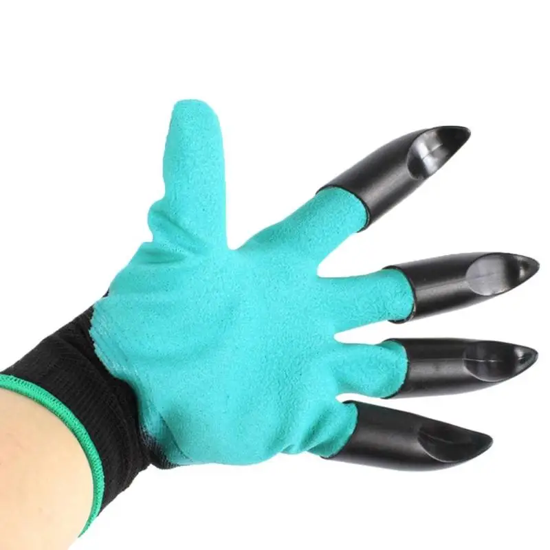 Garden Gloves 4 Hand Claw ABS Plastic Rubber Gloves Quick Excavation Plant Waterproof Insulation Home garden supplies