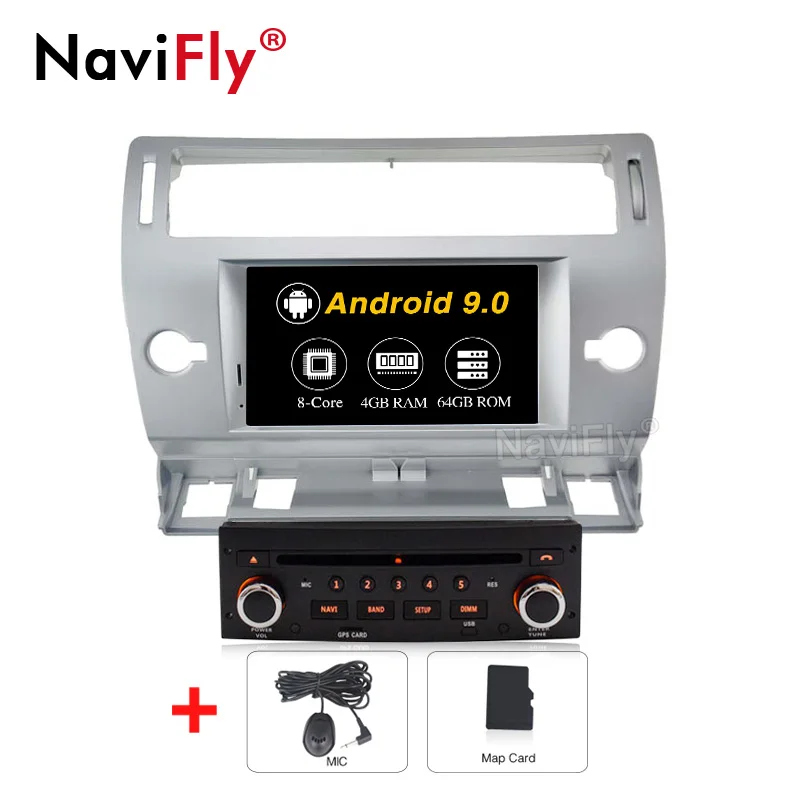 Новинка! 4+ 64G Android 9,0 автомобильный dvd-радиоплеер gps навигация для Citroen C4 C-Triomphe C-Quatre 2004-2009 автомобильный аудио стерео 8 ядер - Цвет: 8Core 4 64G