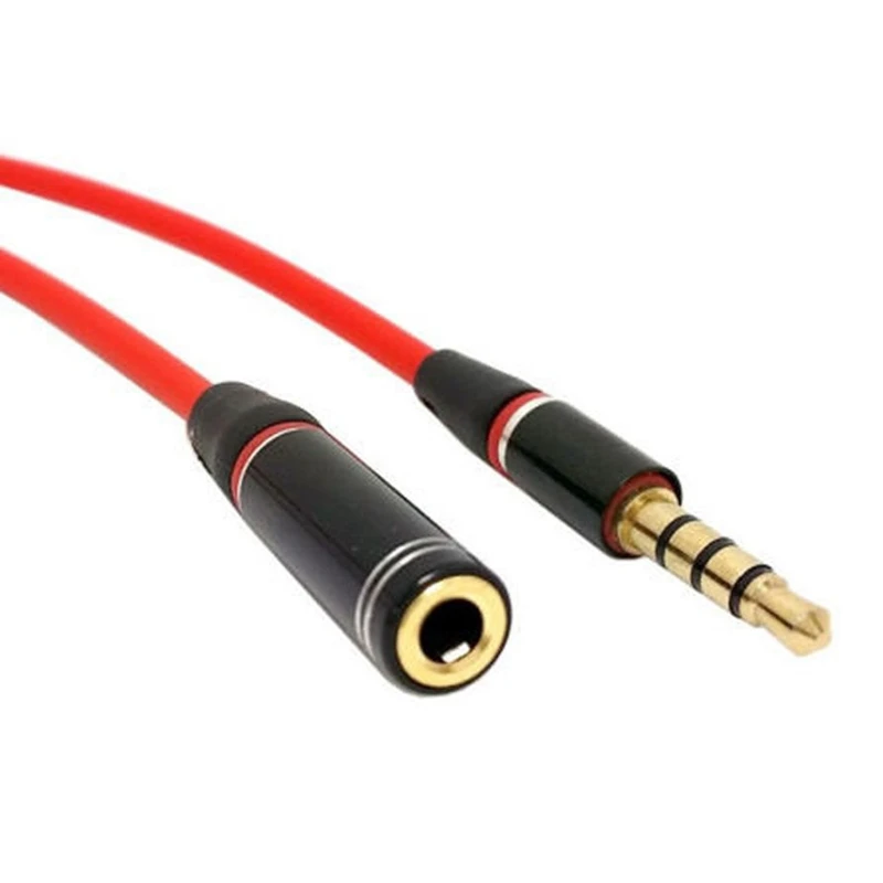 3 5 мм 4-полюсный автоматический мужской женский красный позолоченный разъем для