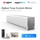Умный привод для штор Tuya Smart Life Zigbee, электрический привод для занавесок с моторизованным контролем состояния, дистанционным управлением через приложение, Alexa Google