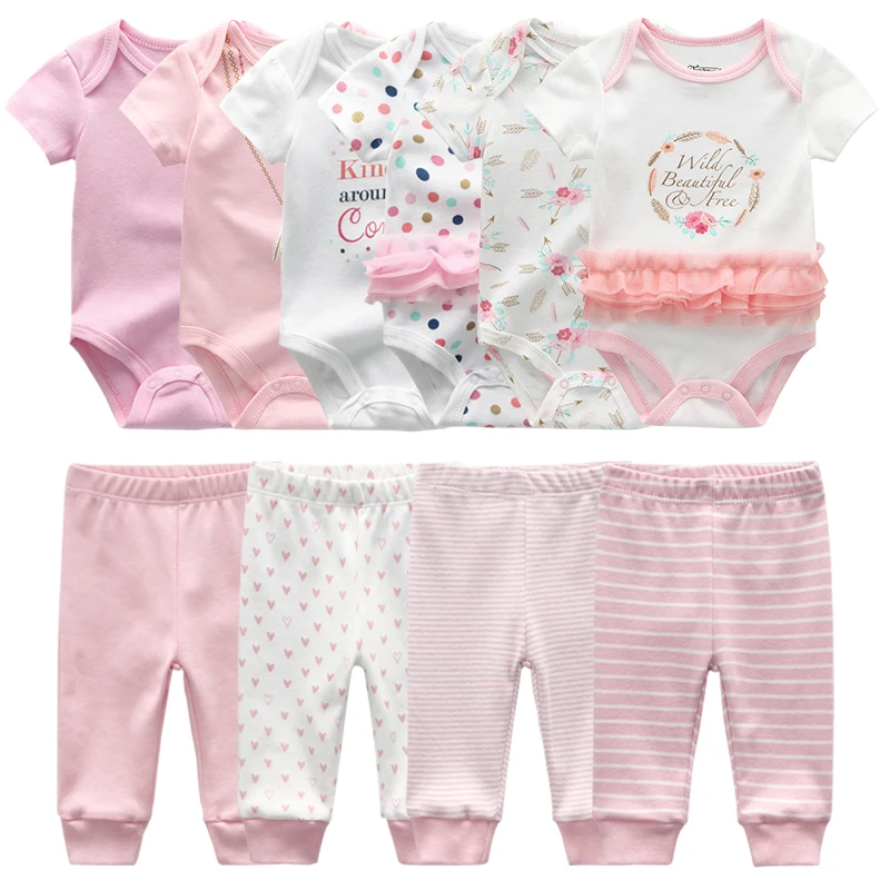 Newborn Gift Clothes Set Baby Boy Born Clothing 6pcs Bodysuit+4pcs Pants Outfit Toddler Girl Suit Infant Pajama Pure Cotton Sets | Детская