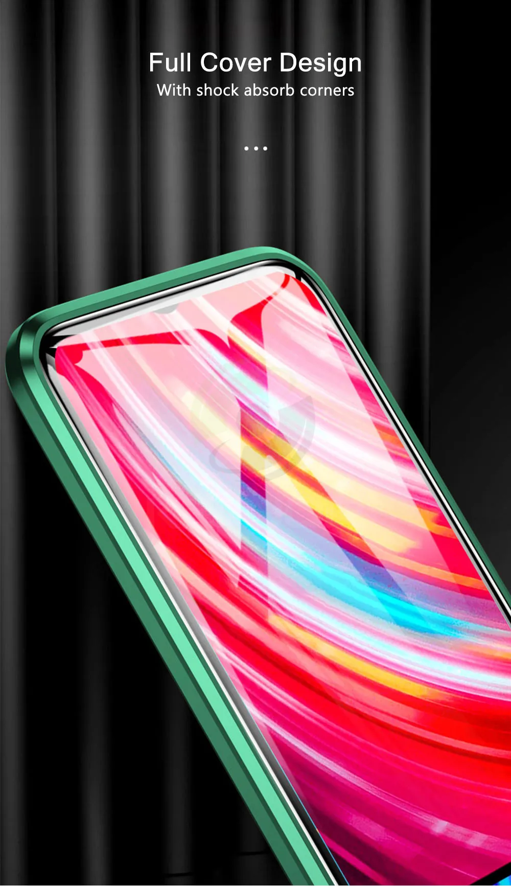 Магнитный стеклянный чехол для Xiaomi redmi note 8 pro, двойной чехол из закаленного стекла, Металлическая магнитная адсорбционная Крышка для redmi note 8