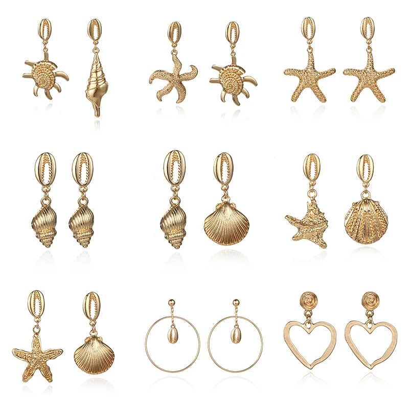 Новинка 2019 пляжные серьги в виде раковины женские модели увеличенные