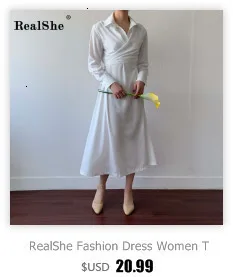 RealShe, женские платья, v-образный вырез, половина рукава, пуговицы, оборки, женское макси платье, весна, повседневное, модное, одноцветное, женское платье, элегантное