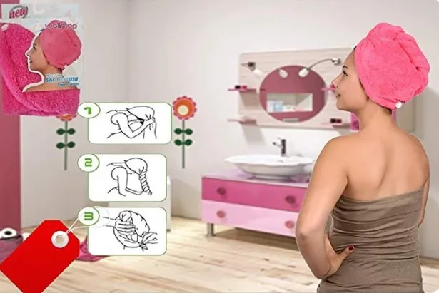 Wellsoft шапочка для душа Волшебная волос быстросохнущая Сушилка полотенце банное