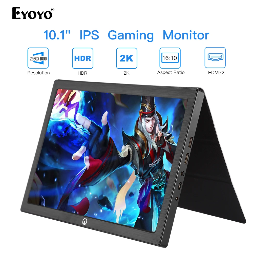 Портативный игровой мини-монитор Eyoyo EM10T IPS HDR 10 &quotЖК-дисплей 2560x1600 2K HDMI аудио