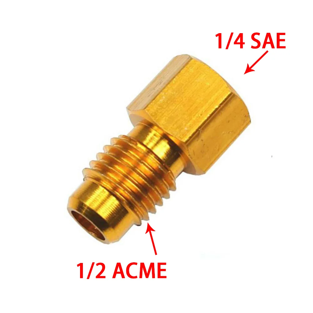 Car Conditioner Adapter Brass R134A R12 Quick Coupling 1/2&quot ACME Male 1/4&quot SAE Gold Color 1PCS | Обустройство дома