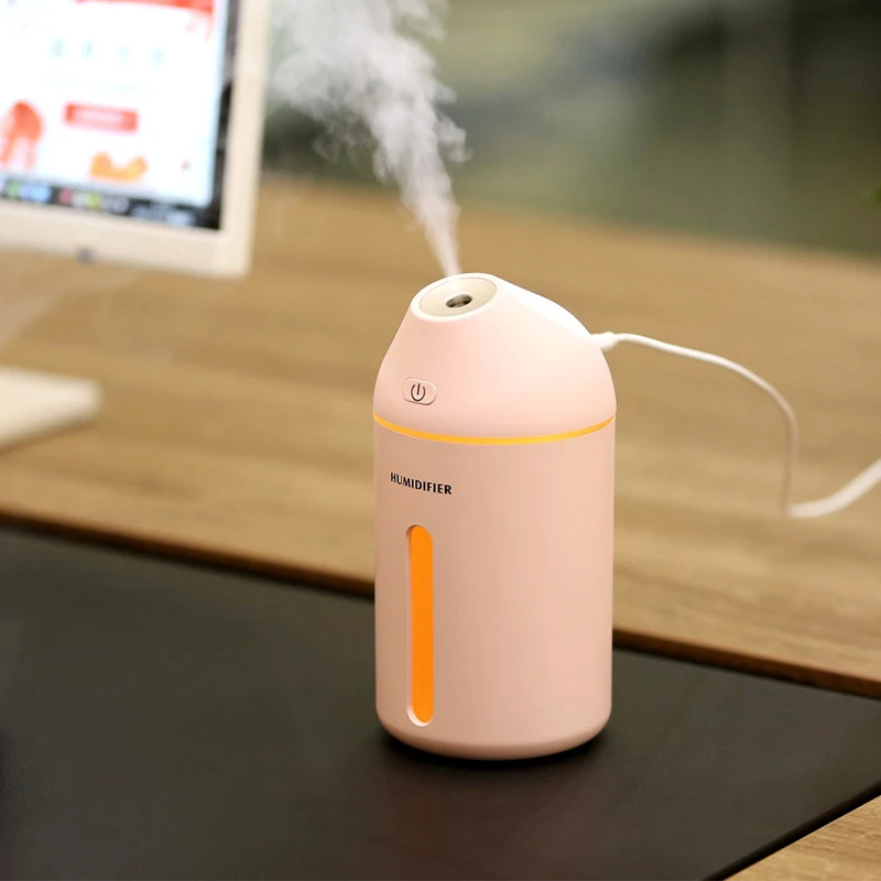 

ELOOLE USB Portable Humidifier 320 ML Capacity Mist Moisturize Two Modes Ultra-Quiet With Night Light For Home Room Car Office