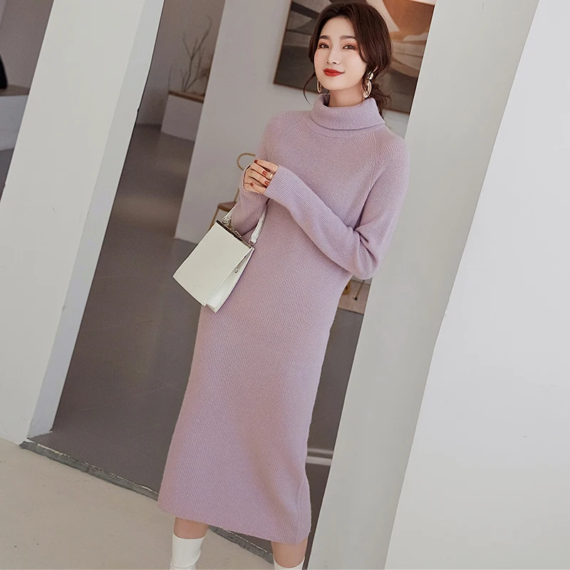 Женское трикотажное платье стильное Двухслойное кашемировое для офиса весна