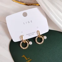 luxury rhinestone geometric drop earrings for women girls 2020 new bijoux square dangle earring party jewelry gifts gold trendy