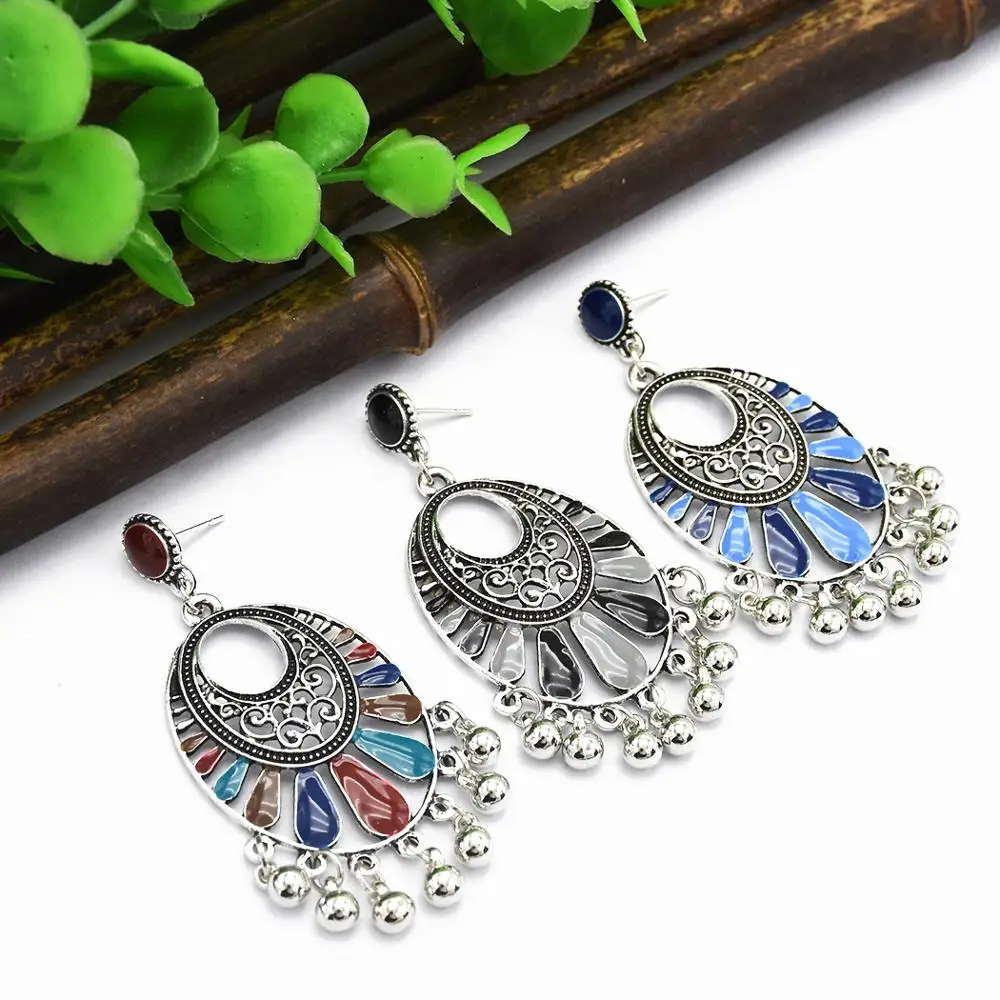 Таиландские Винтажные висячие серьги в виде колокольчиков индийские Богемские