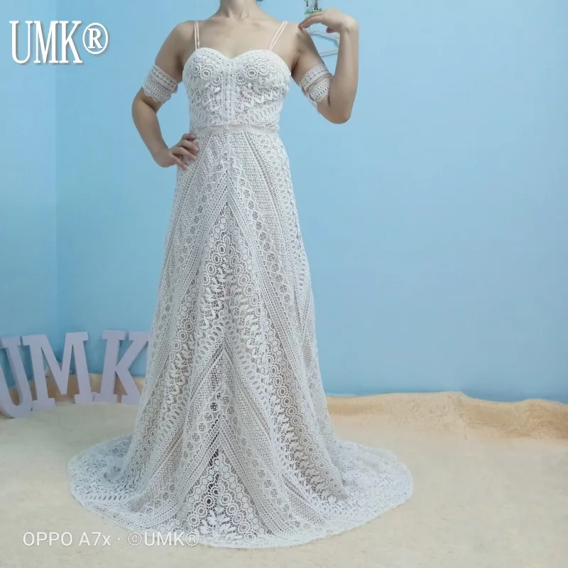 Винтажное свадебное платье UMK Vestido De Noiva 2020 в стиле бохо кружевные свадебные