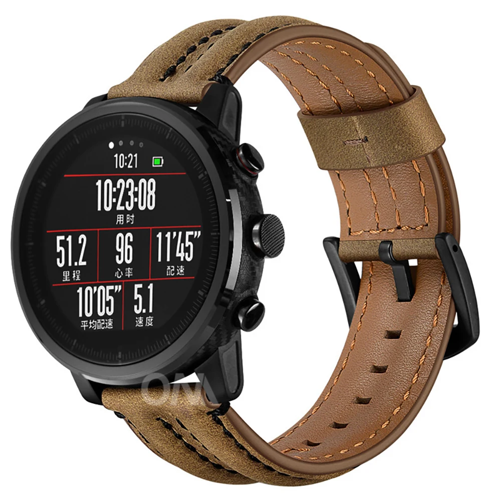 Модные часы из натуральной кожи ремешок для Xiaomi AMAZFIT Stratos спортивные 1 2 2S сменный