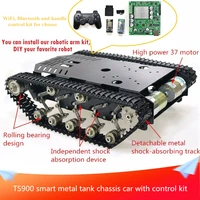 ts900 large load metal tank chassis car metal shock absorbing track smart robot chassishigh power motorcontrol kit assembled
