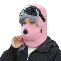 with glasses thickened warm winter ski soft snow caps camping hiking outdoor earflap full face bomber hat riding windproof