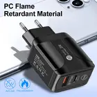 Зарядное устройство USB C QC 3,0, 20 Вт, 2 порта, Светодиодный настенный адаптер для быстрой зарядки телефона IPhone 12 11 XS X AirPods IPad для Huawei Xiaomi Samsung