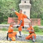 Оранжевый костюм монаха Шаолинь из прочного полиэстера для ежедневных тренировок, школьная форма кунг-фу, одежда ушу боевые искусства