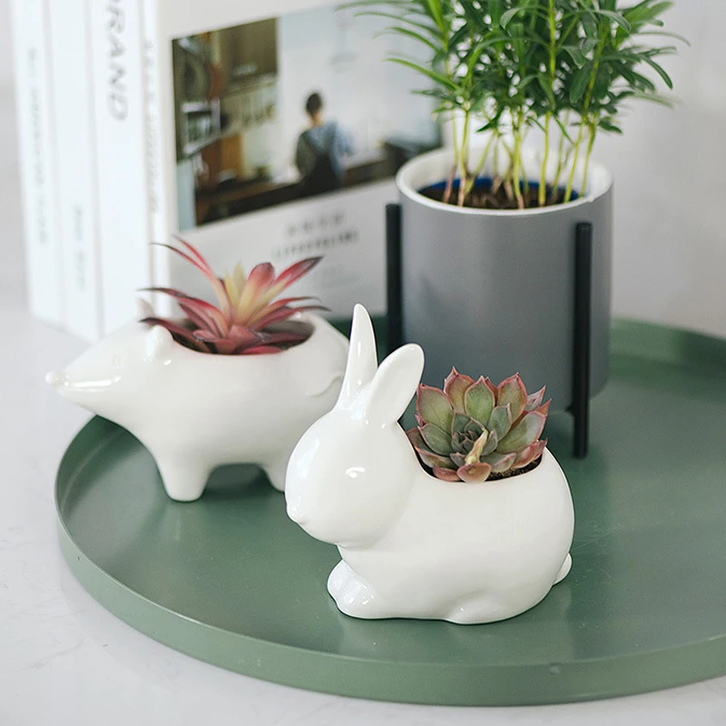 Креативный керамический животный цветочный горшок для суккулентных растений