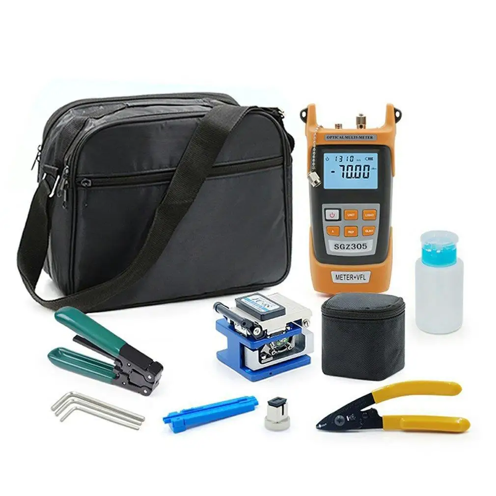 

Fiber Cold Connection Tool Optical Power Meter With 10mw Vfl Fc-6s Fiber Cleaver Cfs-2 Wire Stripper+ Kevlar Scissors