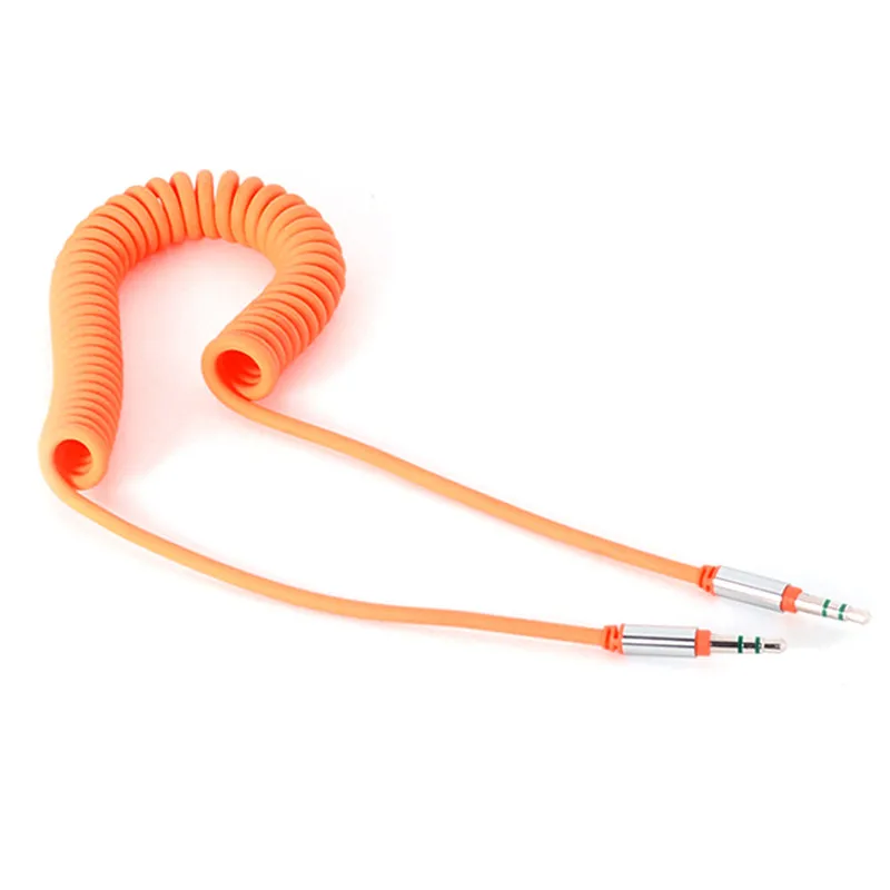 Вспомогательный спиральный стерео аудио кабель 1 шт. 3 5 мм Автомобильный AUX