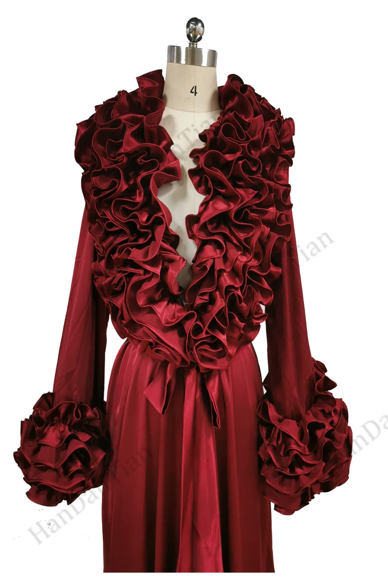 2021 Women's petal collar satin bridal bridesmaid bathrobe robe nightgown