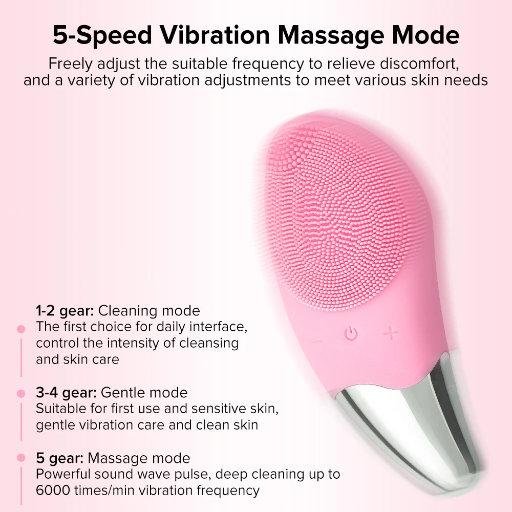 Силиконовая Очищающая щетка для лица глубокое очищение пор средство массажа