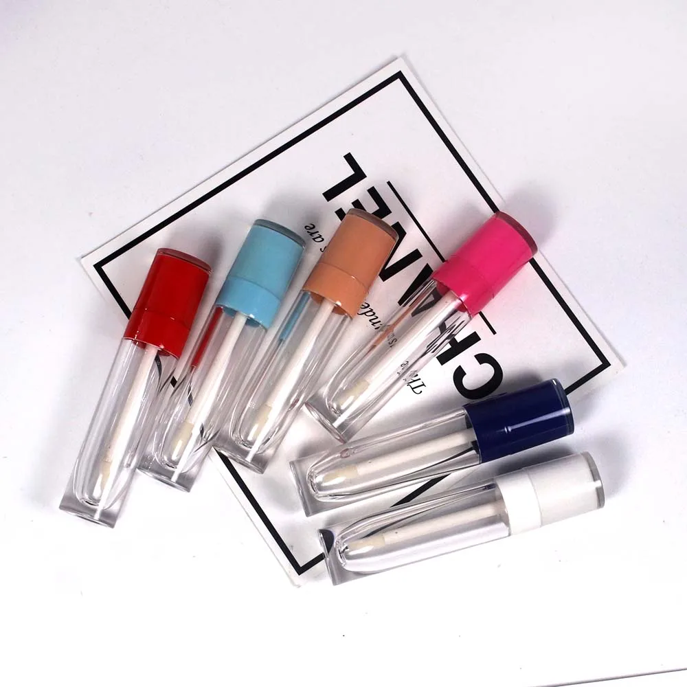 Тюбик для блеска губ прозрачный пластиковый розовый 6 мл