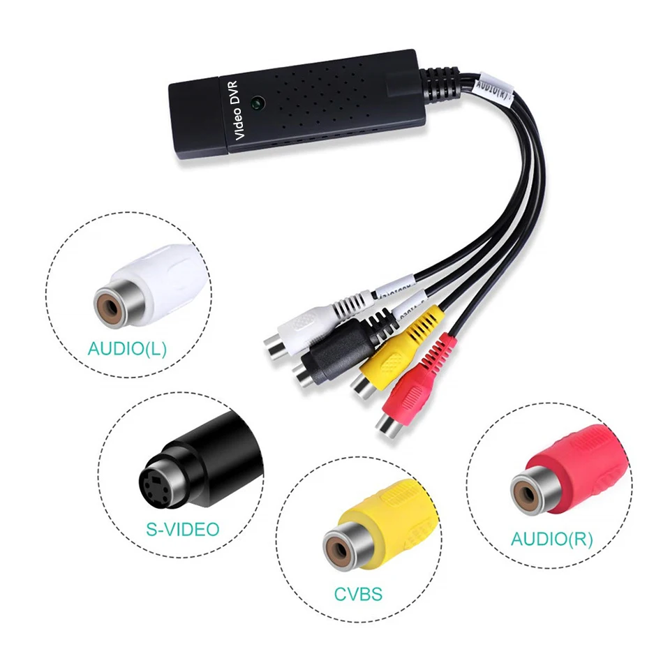 USB 2 0 Видео Easy cap VHS к цифровому преобразователю аудио Cap ture Card Box VCR TV для Win