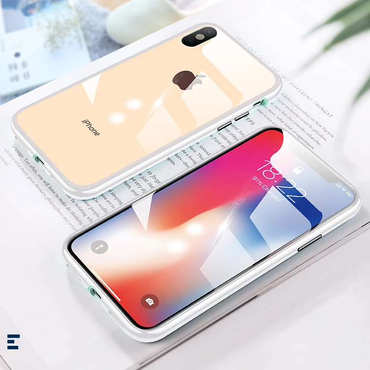White Магнитный адсорбционный чехол ярких цветов 360 на для iPhone 11 Pro MAX чехол из закаленного стекла для iPhone XS MAX XR X 7 8 Plus чехол на для айфон 11 Pro Max X XR XS MAX 7 8 плюс - Цвет: White