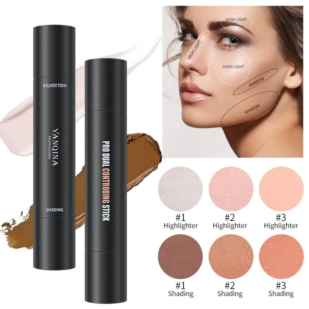 

2 In 1 Double Ended Face Foundation Concealer Pen Highlighter Long Lasting Dark Circles Corrector Contour Concealers Stick
