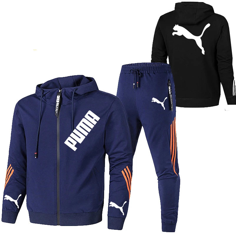

New Spring and Autumn Thin Men's Sets Hoodies+Pants PUMA Sport Suits Casual Sweatshirts Tracksuit 2021 Brand Sportswear