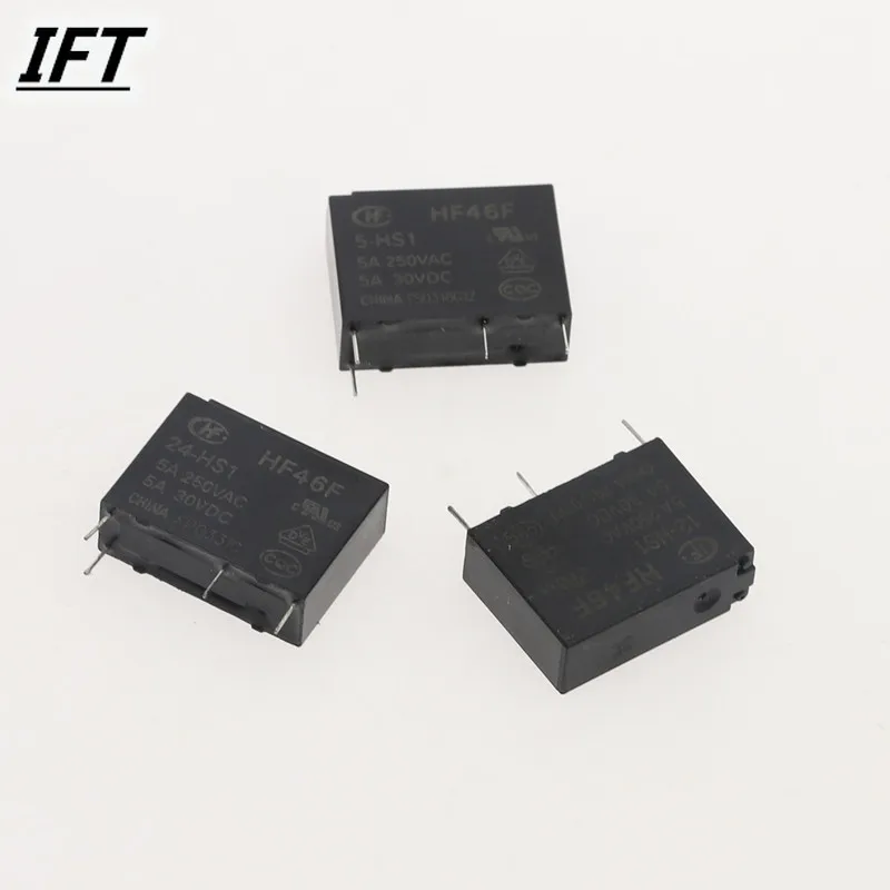 Фото 5 шт., 4 контакта, Φ HF46F 24-HS1 5 12-5A250VAC, реле, абсолютно новое №3