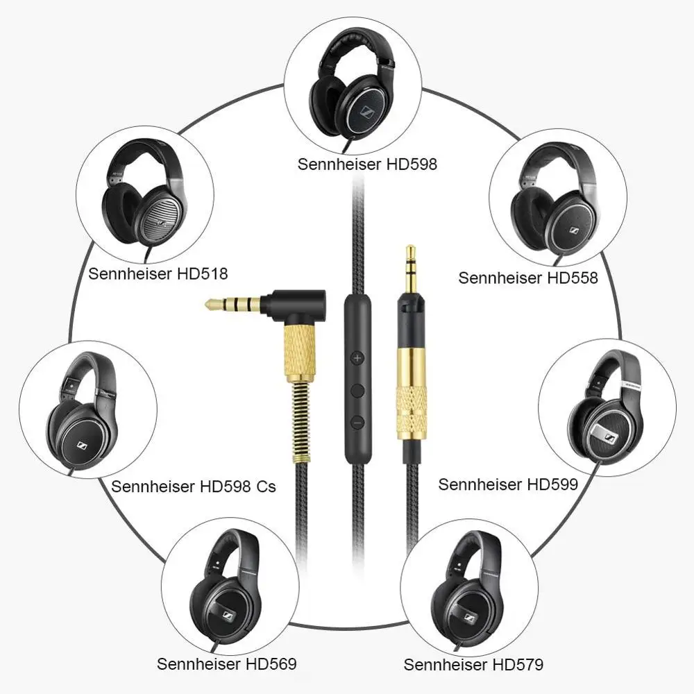 Кабель-удлинитель OFC для наушников Sennheiser HD598 HD558 HD518 HD598Cs HD599 HD569 HD579 | Электроника