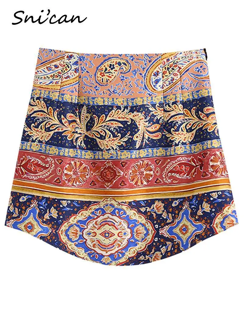 Женская атласная мини-юбка с высокой талией фиолетовая трапециевидная офисная