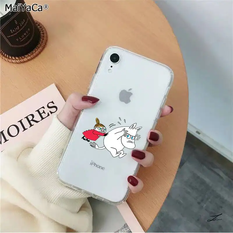 A11 MaiYaCa прекрасный hippo Moomin прозрачный мягкий ТПУ чехол для телефона iPhone 11 pro XS MAX 8 7 6S Plus X 5 5S SE XR - Цвет: A11