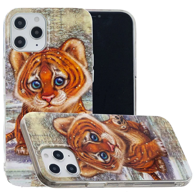 

Cute Cat Tiger Unicorn Phone IMD Case Soft TPU Silicone Mobile Back Cover for iPhone 12 Pro Max 11 XS 6 6S 7 8 Plus 5 5S Touch 5