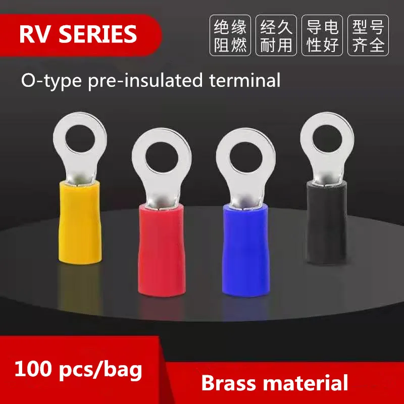100 шт./пакет RV series2-3 Круглый/изолированный терминал кольца кабель разъем провода