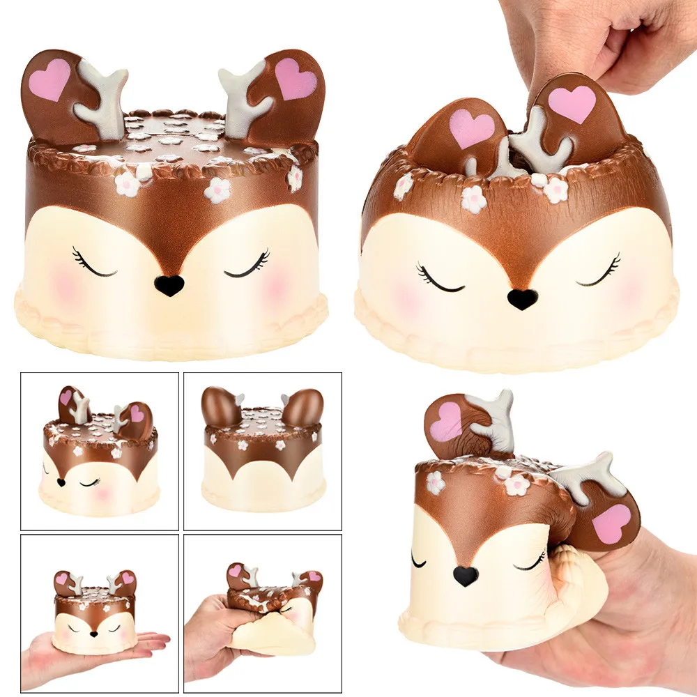 

Squishy Toys Jumbo Chocolate Deer Cake Slow Rising Scented Squeeze Toy Collection Cure Kids Toy Child Birthday Gift 5*
