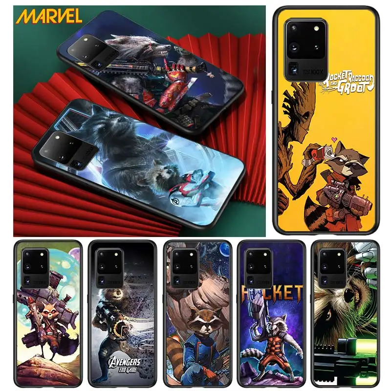 

Rocket Racoon Marvel cute for Samsung S20 FE Ultra Plus A91 A81 A71 A51 A41 A31 A21 A11 A72 A52 A42 A22 Soft Black Phone Case