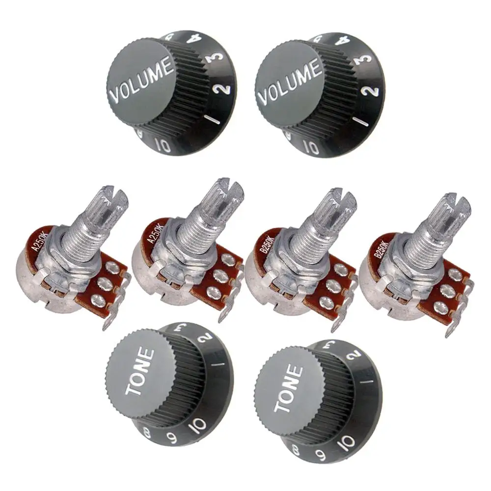 Guitar Potentiometer Volume Tone Control Knob 18mm Shaft Guitar Volume Tone Potentiometer Pots 25K 250K 500K Guitar Accessories